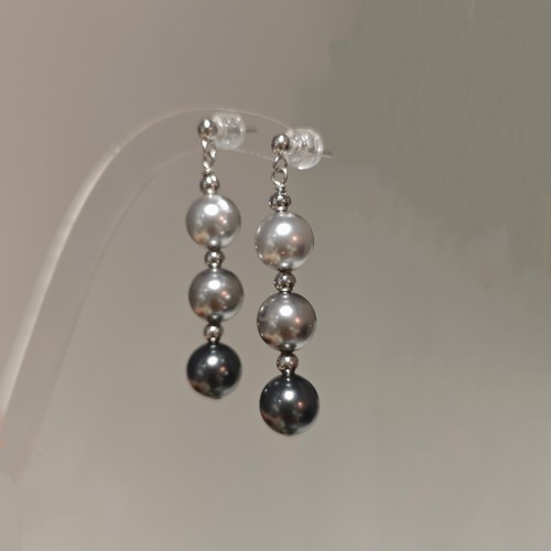 ISLA孤岛8mm三珠施家珍珠耳环女小众高级感耳坠耳饰耳钩耳坠耳钉