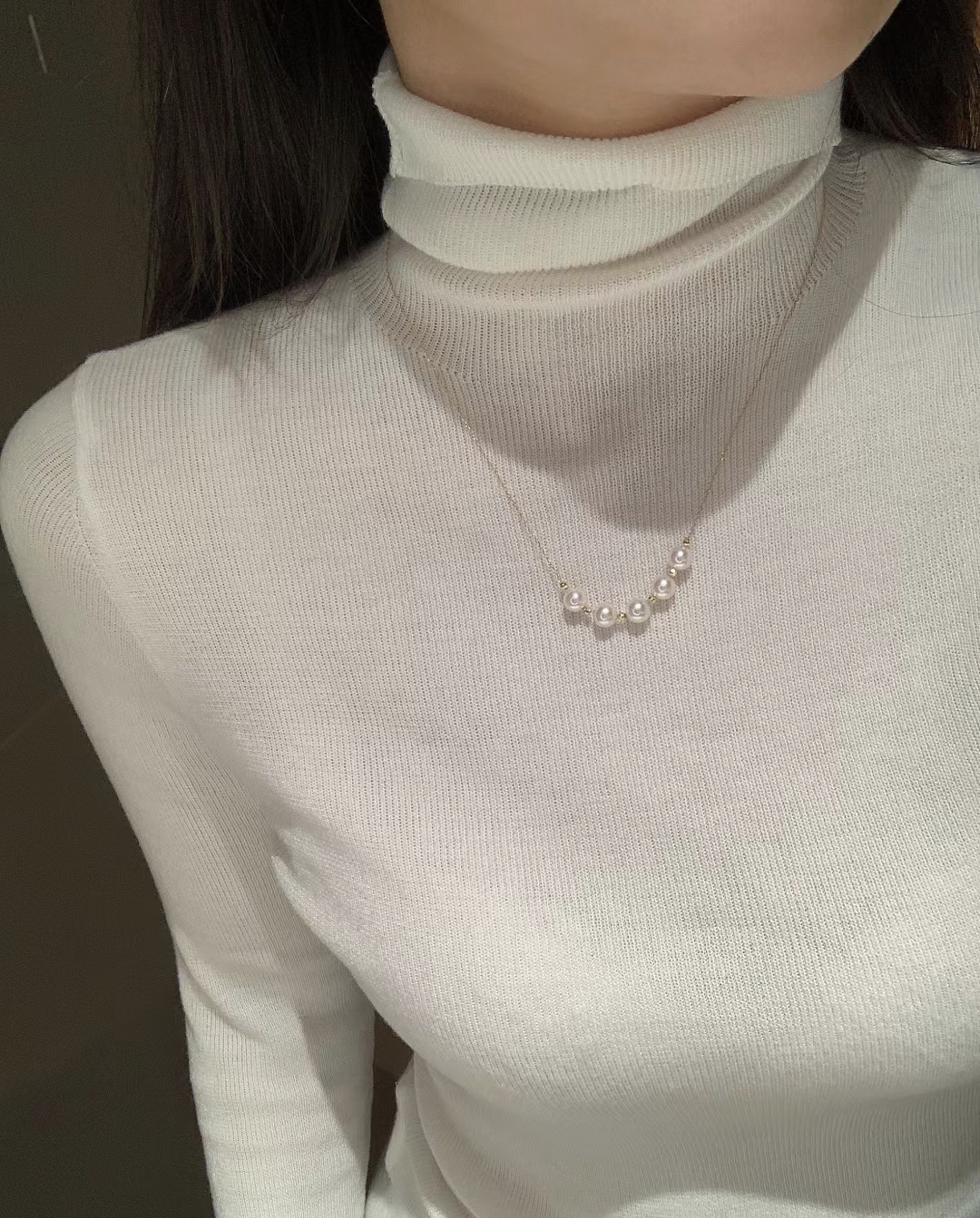 ISLA孤岛微笑珍珠项链美产14k注金施家珍珠可调节延长链通勤百搭