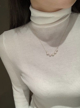 ISLA孤岛微笑珍珠项链美产14k注金施家珍珠可调节延长链通勤百搭