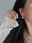 ISLA孤岛12mm澳白光金珍珠M家耳环女小众高级感耳坠耳钉耳饰通勤