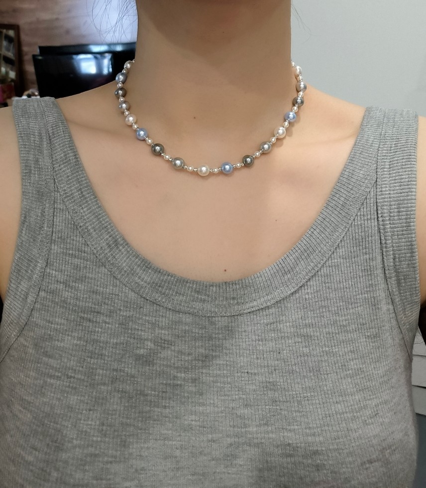 isla孤岛蓝调混色设计施家珍珠项链高级感轻奢精致小众气质锁骨链