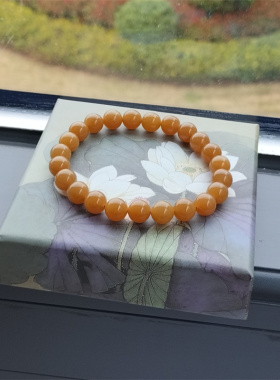 8mm-980 和田玉糖玉手串 天然正品且末糖玉石珠串散珠圆珠手链女