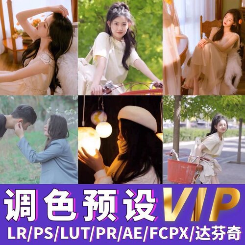 Lr预设Ps滤镜Lut调色Lightroom达芬奇Fcpx剪映日系婚礼lr预设全套