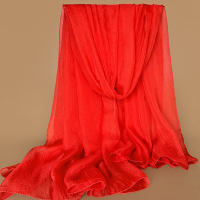 瑞格丽特秋冬季大红色纱巾女围巾