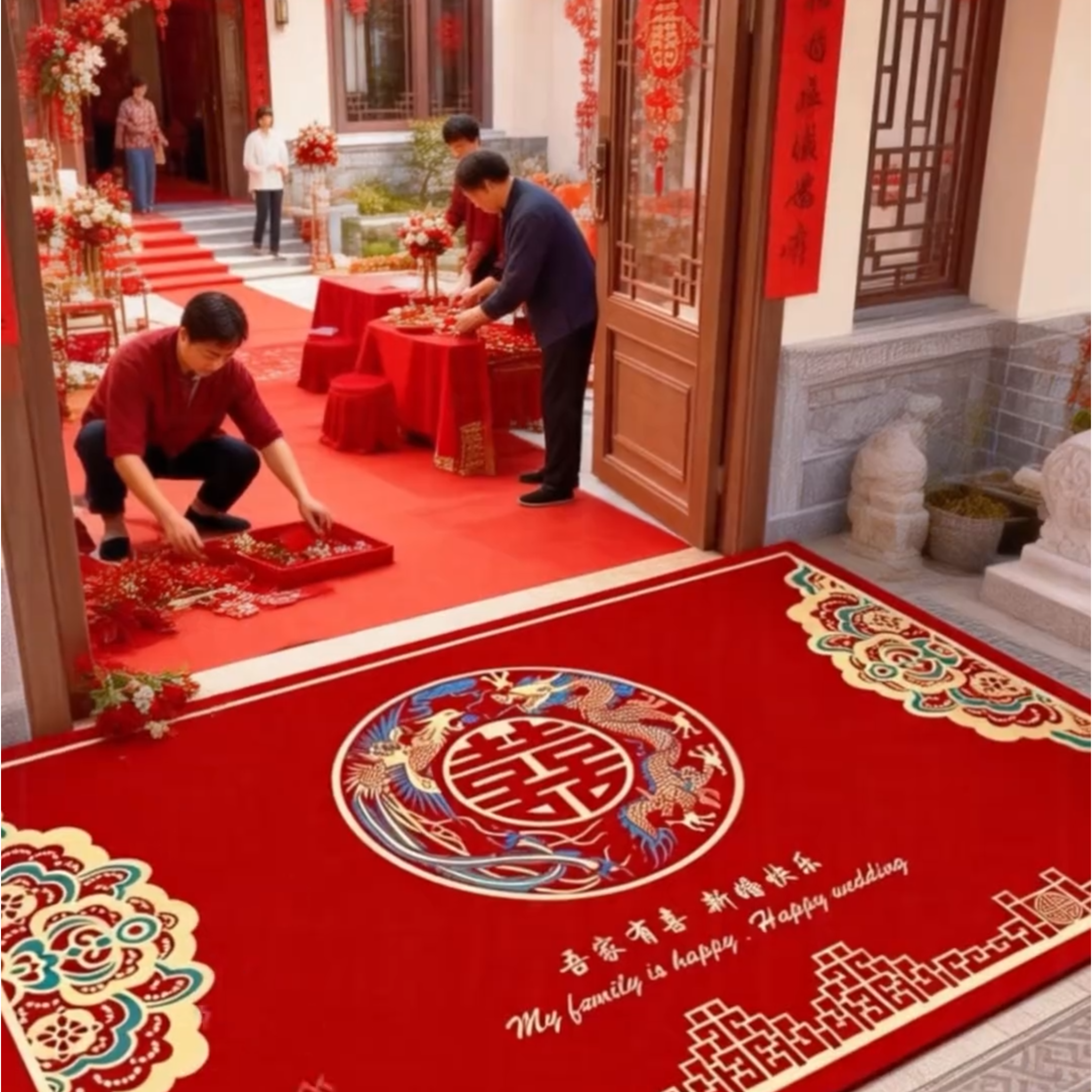 红地毯一次性婚庆结婚用地毯新中式喜庆婚房布置耐脏易打理绒防滑,居家布艺,入户地垫,淘宝优惠券,粉丝福利购,淘宝优惠卷