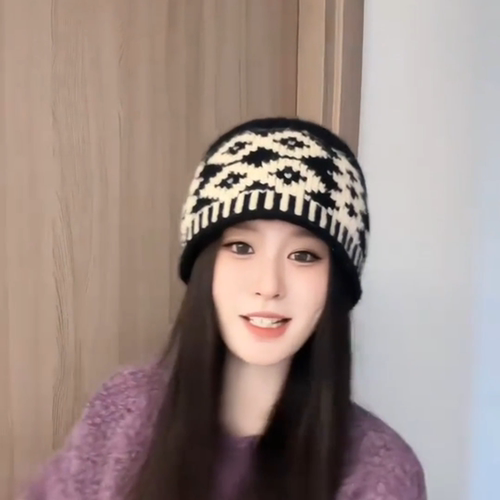 帽子女秋冬 ins 小众个性字母毛线帽韩国街头保暖护耳针织冷帽