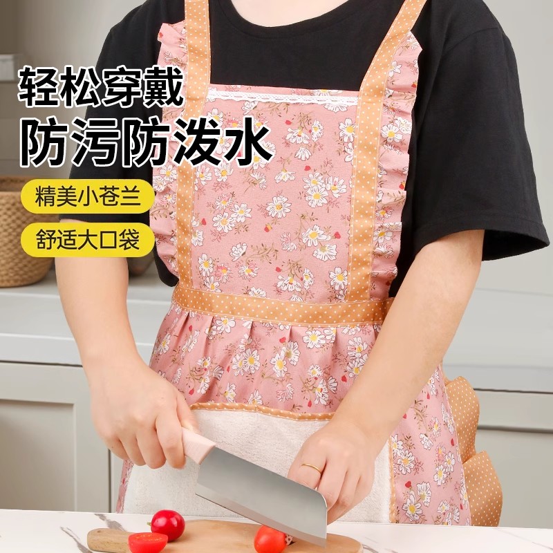 可擦手帆布家用围裙厨房耐脏