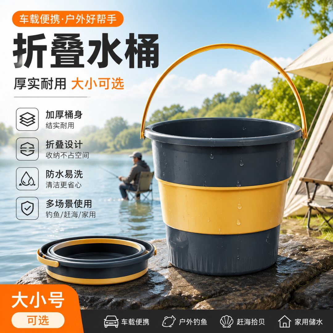 便携式可折叠水桶车用钓鱼桶