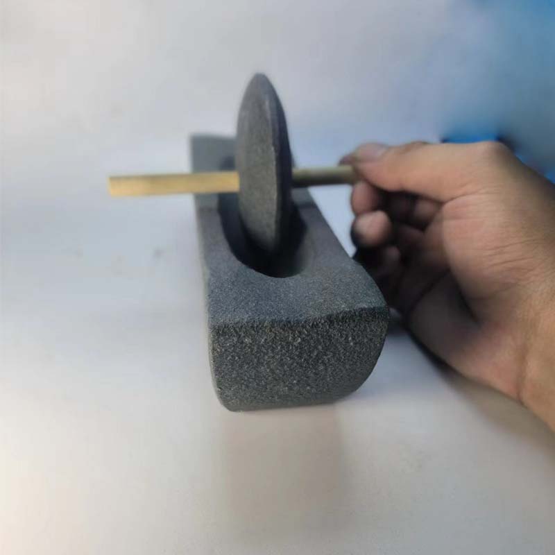 天然青石一体茶碾子药碾复古点茶