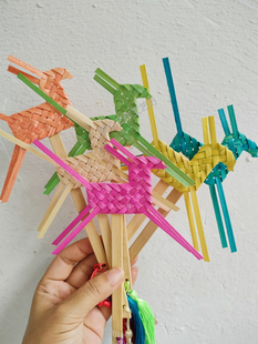 竹编diy材料包竹篾竹条竹编制品小马书签非遗文化手工制作材料