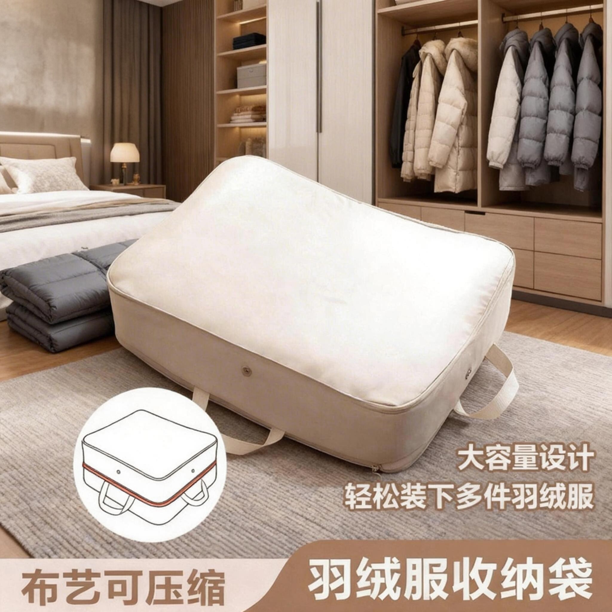 羽绒服收纳袋收纳工具可压缩家用四件套被子衣服压缩袋行李箱衣服