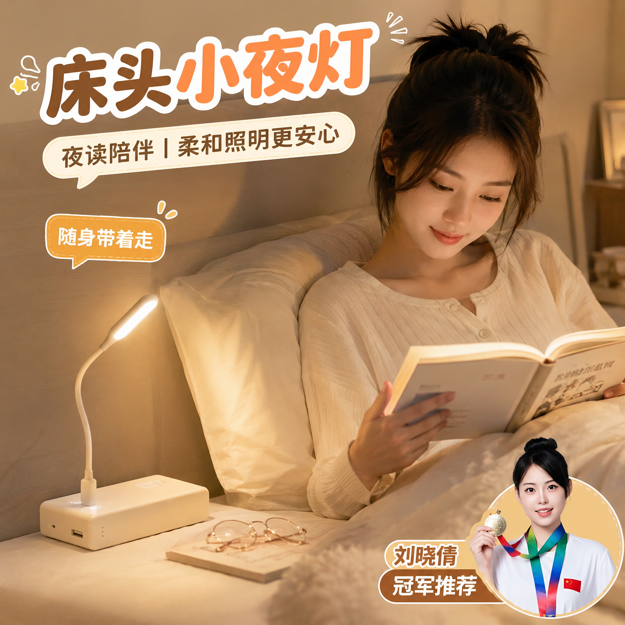 LED迷你USB随身小夜灯充电宝