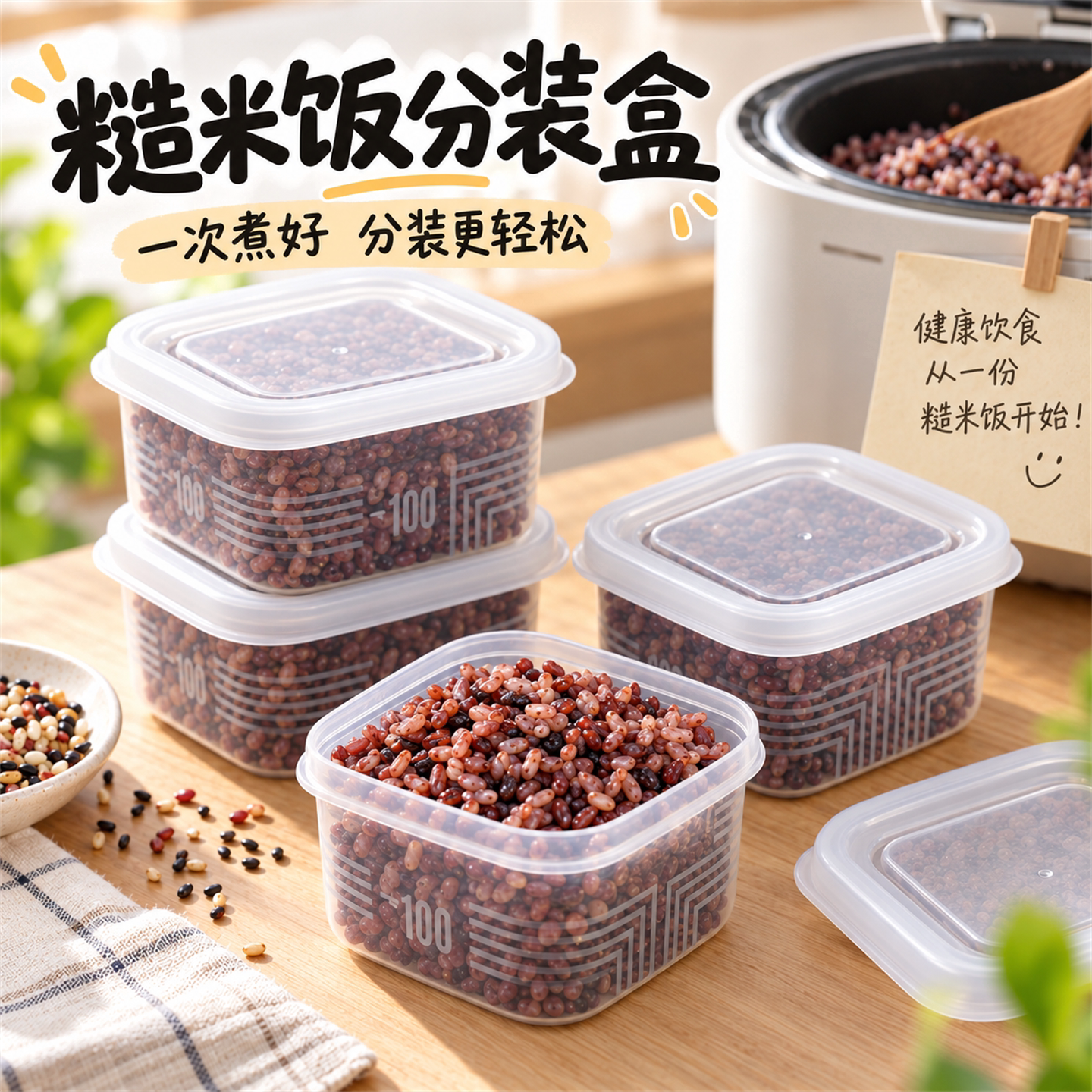 糙米饭分装盒杂粮饭减脂定量