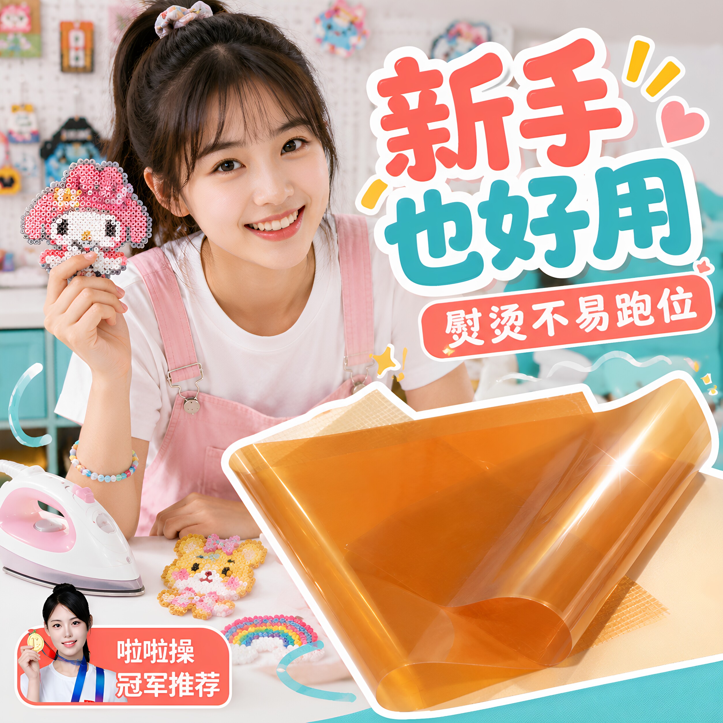 茶色耐高温可复用拼豆助烫片