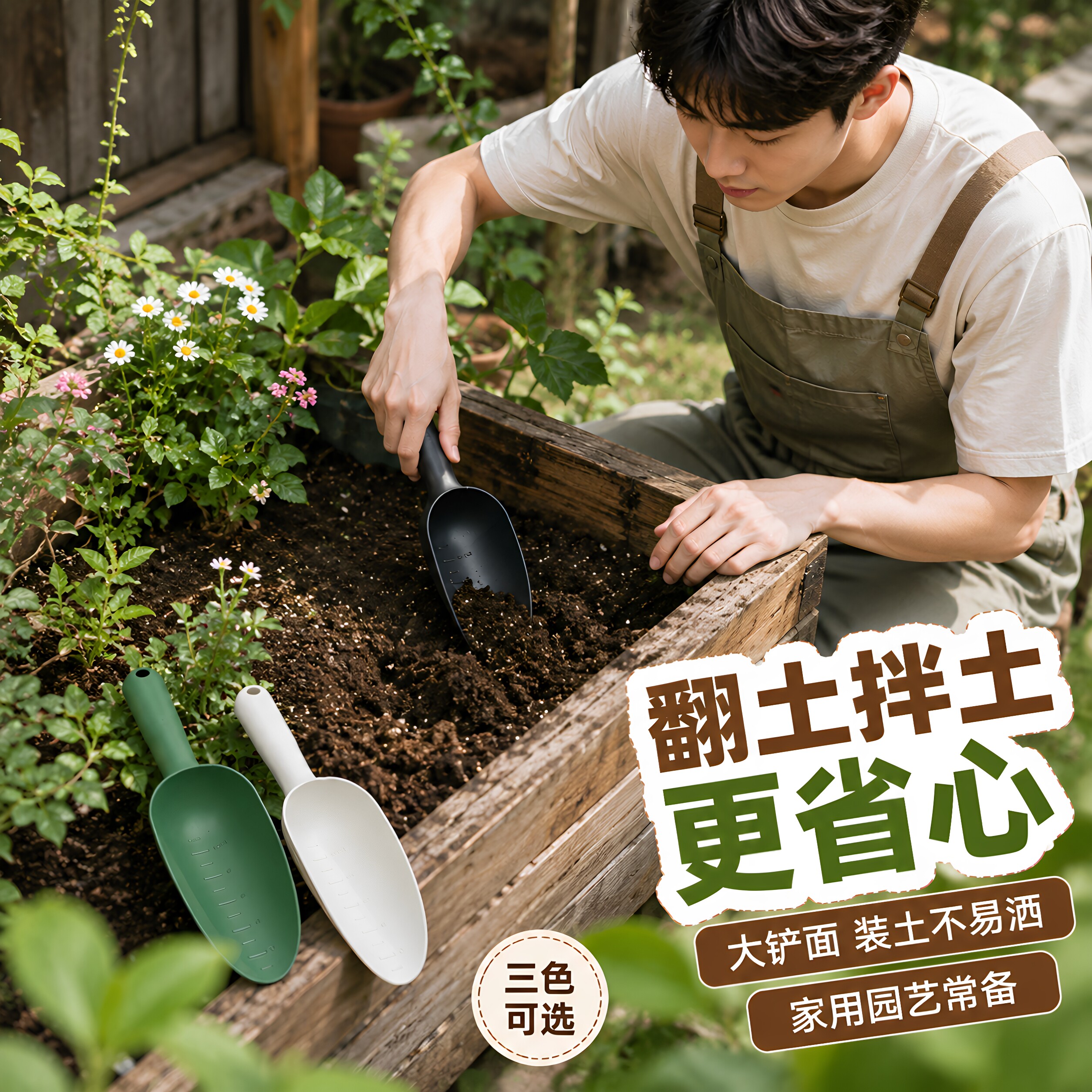 园艺铲子多肉植物窄口铲土杯筒铲微景观肉肉盆栽绿植铲土工具多用
