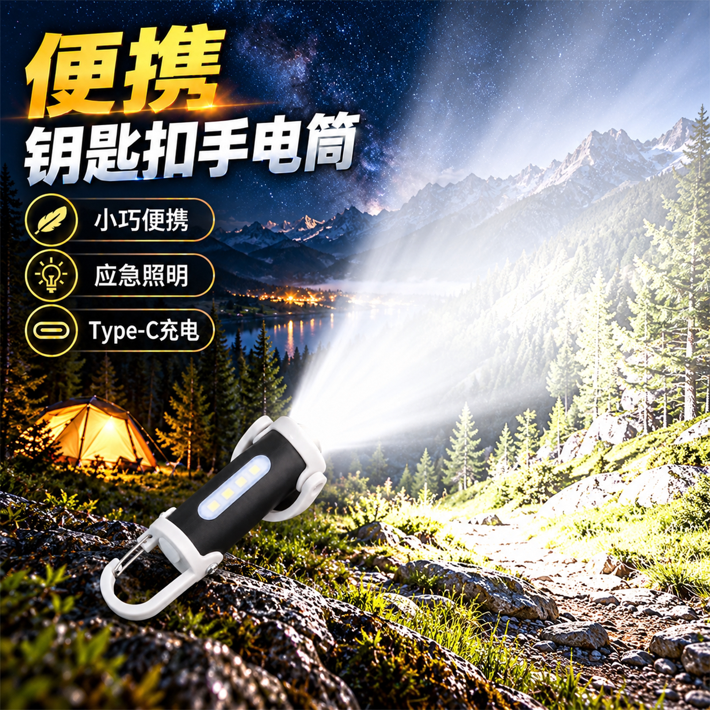 多功能防水便携手电筒