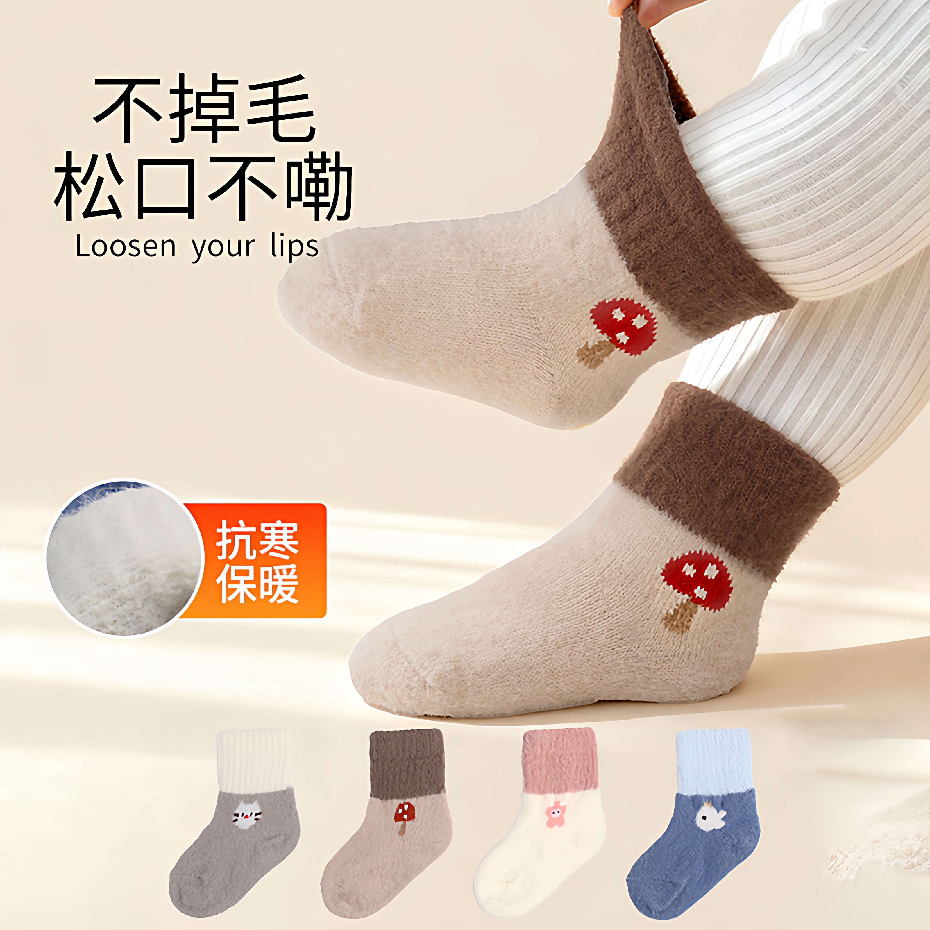 新生婴儿袜子秋冬加厚加绒