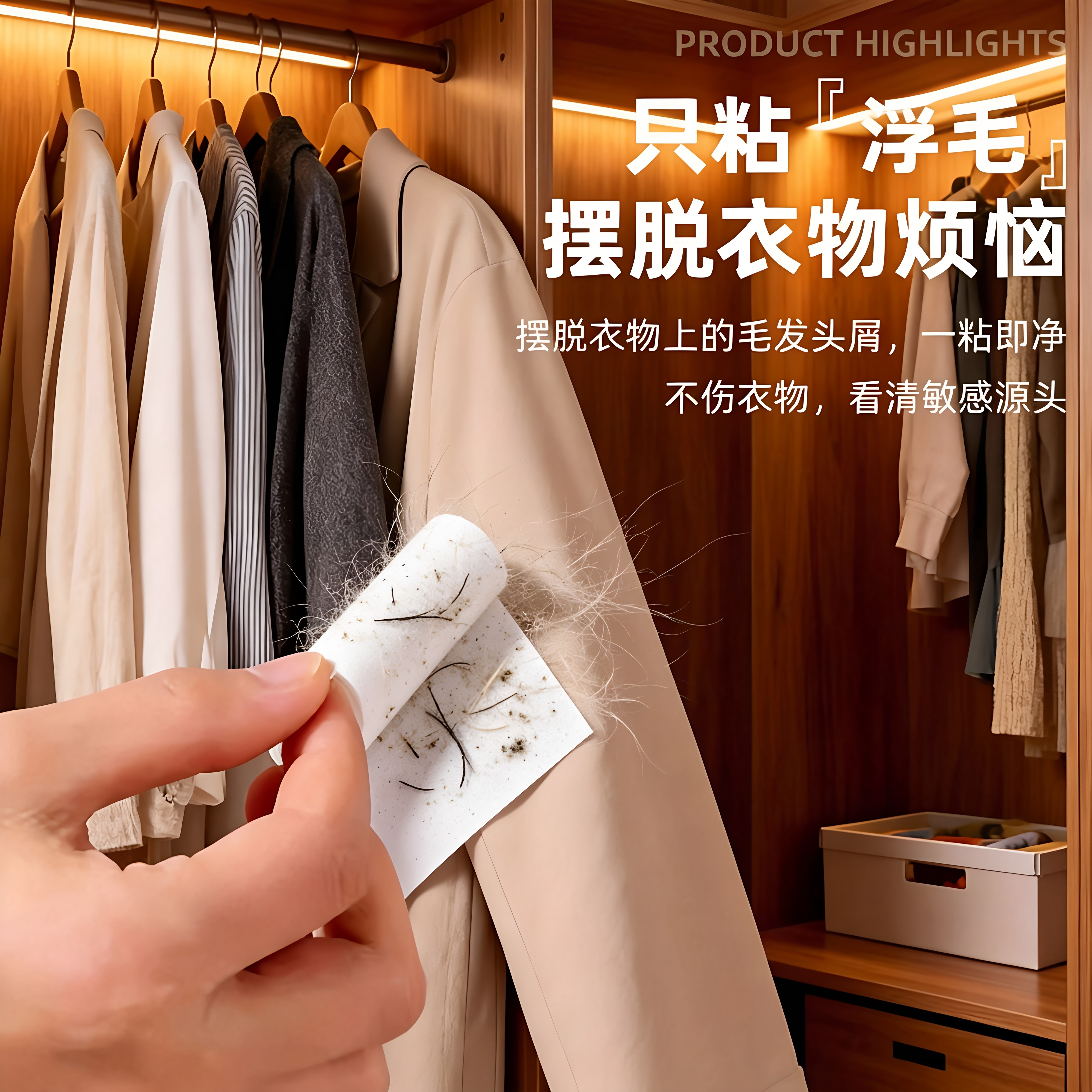 家用便携衣物粘毛贴神器