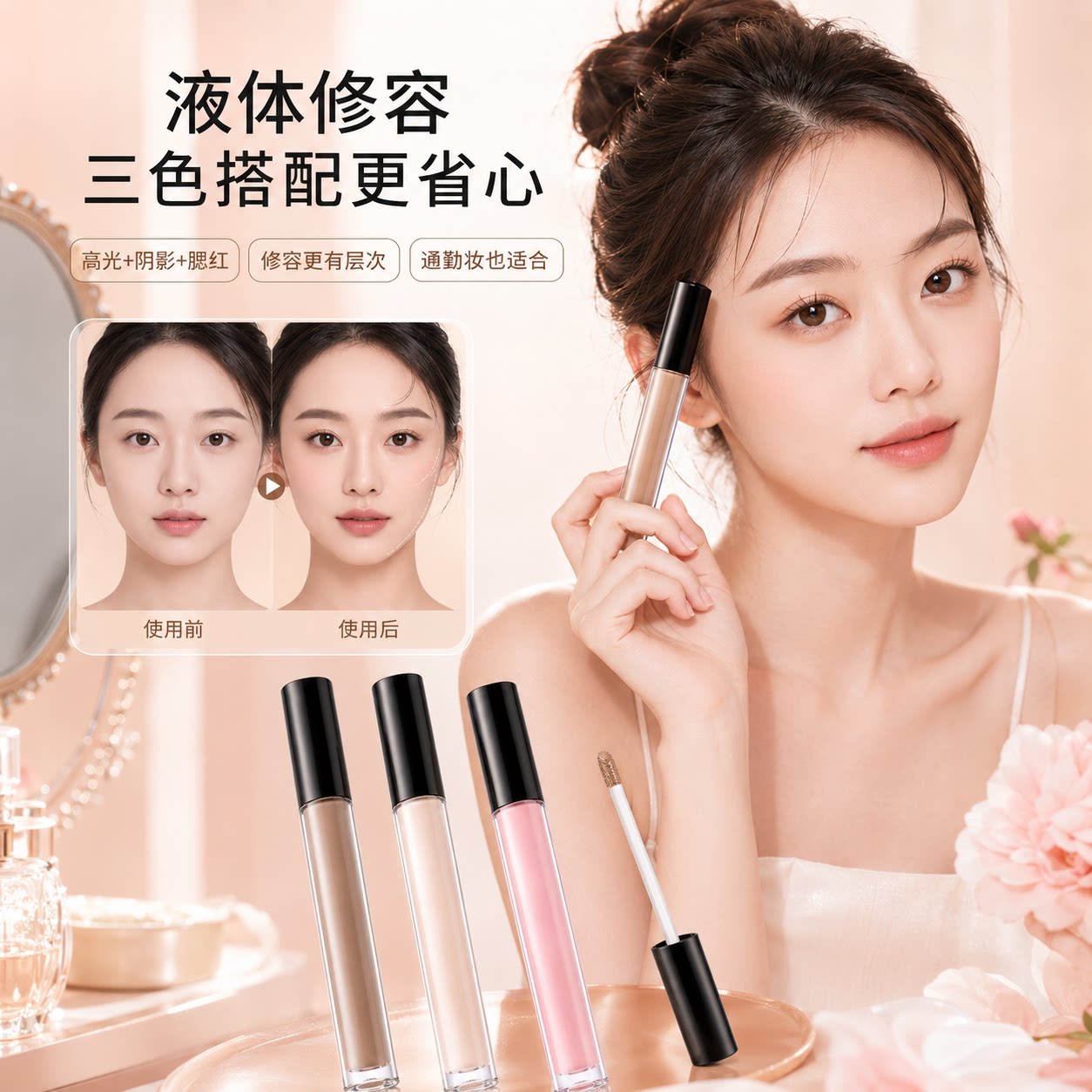 液体修容高光阴影笔防水哑光