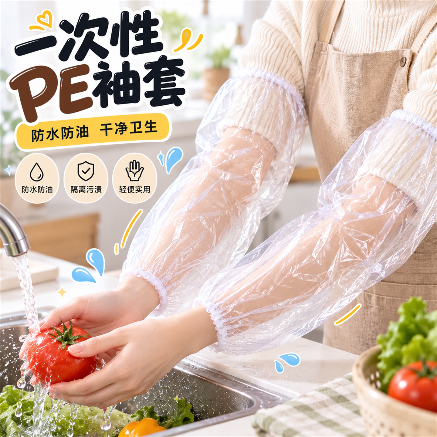 一次性PE加厚防水防油袖套