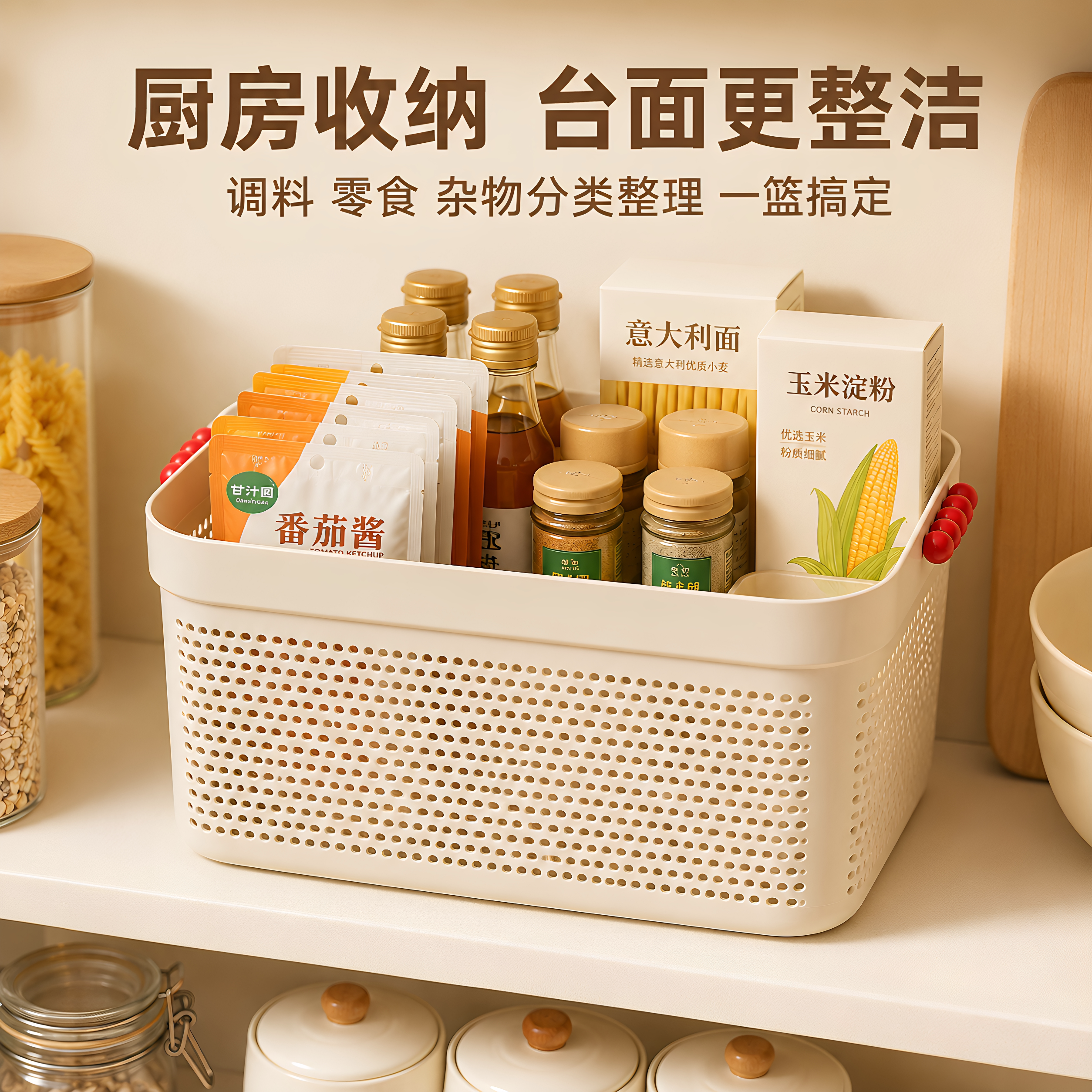 桌面杂物化妆玩具收纳篮
