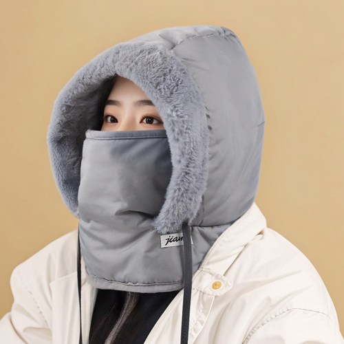 秋冬季骑行帽防风防寒一体2025新款护耳面罩防冻毛绒骑车保暖帽