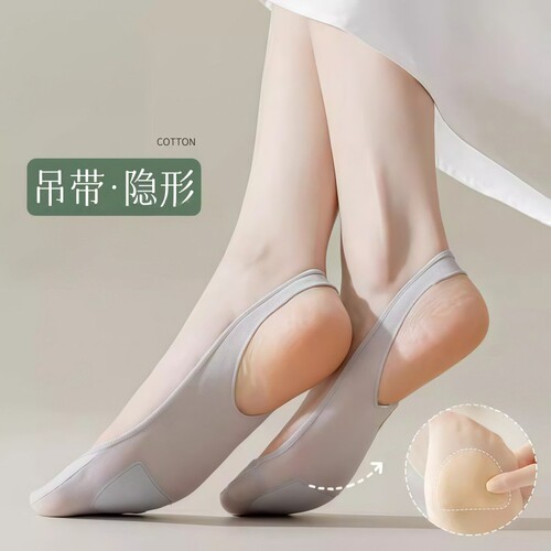 冰丝薄款半掌吊带袜半脚底