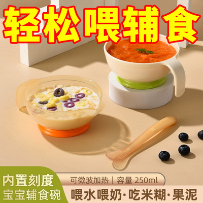 婴儿辅食碗新生儿宝宝喂水喂奶鹰嘴PPSU米糊粉适用硅胶勺儿童餐具