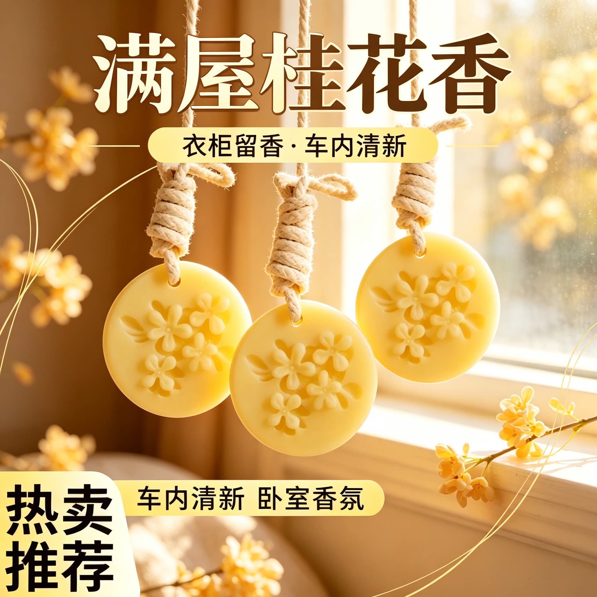 桂花香薰蜡片持久留香除味图片