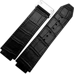 19mm蝴蝶扣凸口真皮21 橡胶真皮手表带男适用宇舶大爆炸25 原装 款