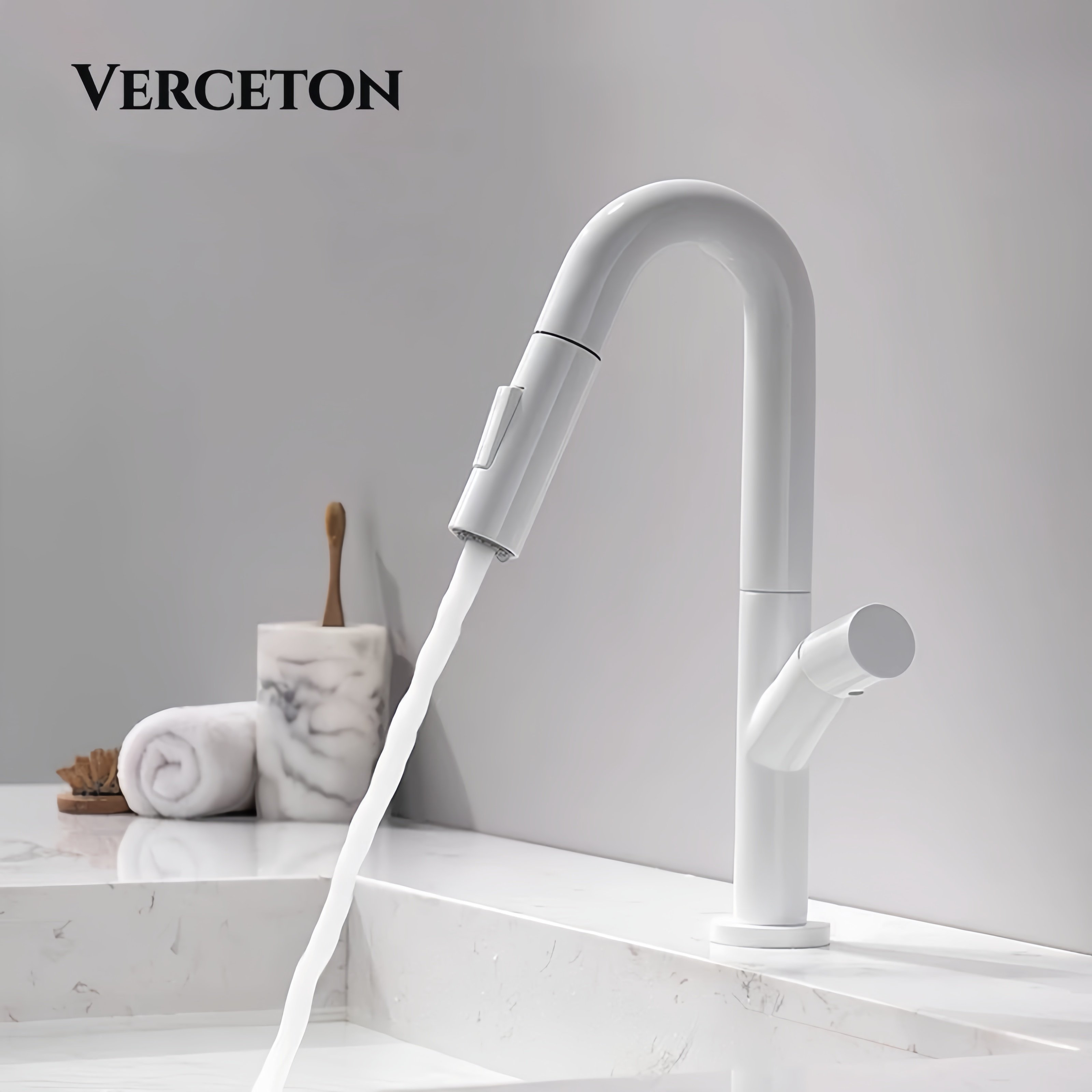 岛台水槽创意异形抽拉冷热水龙头