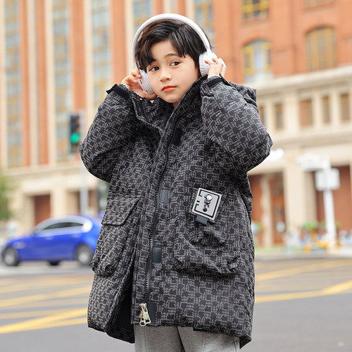 米琪童小鸭加厚中长款羽绒服