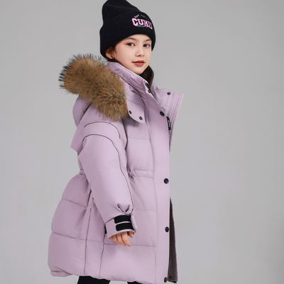 女童派克服款羽绒服加厚中长款潮