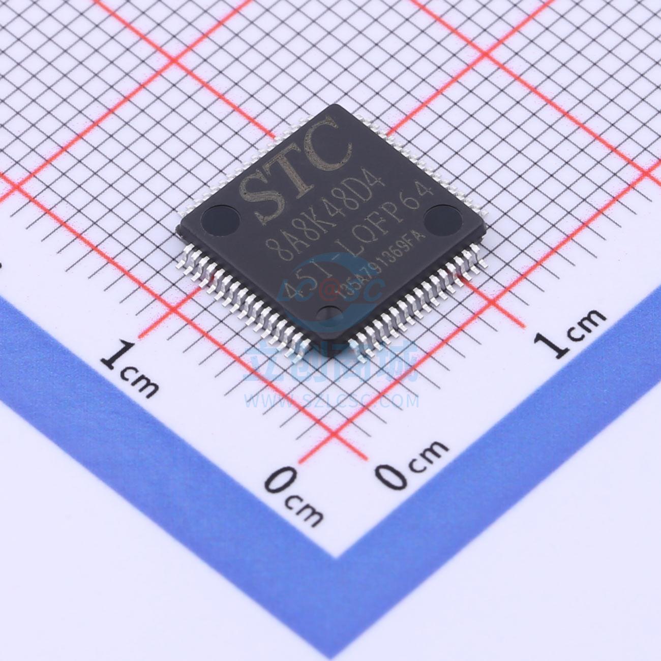 单片机(MCU/MPU/SOC) STC8A8K48D4-45I-LQFP64 LQFP64 STC 全新原