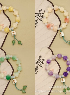 2025冬季新款炭烧猫双色猫爪禅意手链中式简约高级感时尚百搭手串