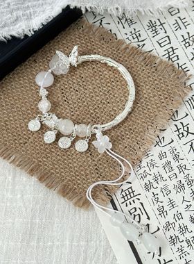 【故相思】新中式古风平安喜乐梅花手串竹节半镯铃铛串珠手链手饰