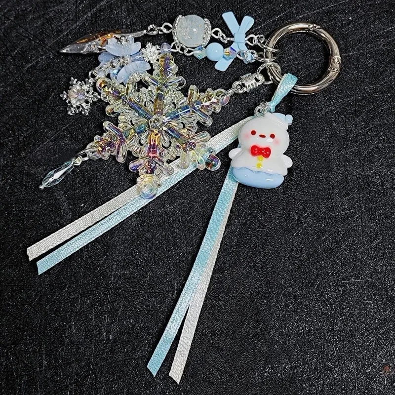 【黎深小雪人】印象款ccd挂绳手作串珠自制心钥匙扣包挂件链