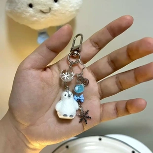 【企鹅雪花】蝴蝶结钥匙扣挂件咕本链卡册书包挂链圣诞节小礼物
