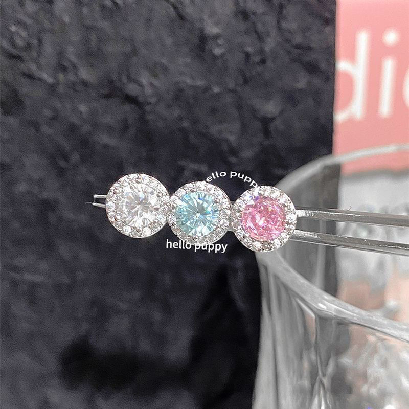 爆闪夏日清透耳骨钉耳蜗钉钛钢轻奢满钻百搭高级感小众设计风格女