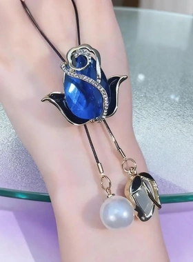 爆款郁金香毛衣链女高档简约款项链时尚气质百搭锁骨链颈链配饰女