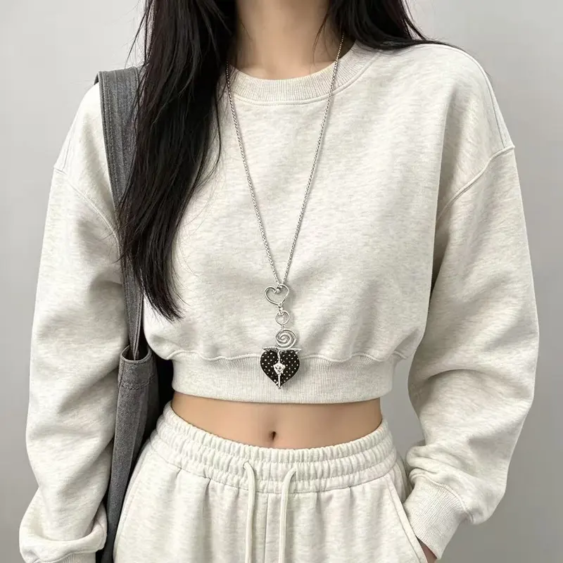 韩系心形星星吊坠项链女小众设计时尚气质毛衣链爆款颈链挂脖配饰