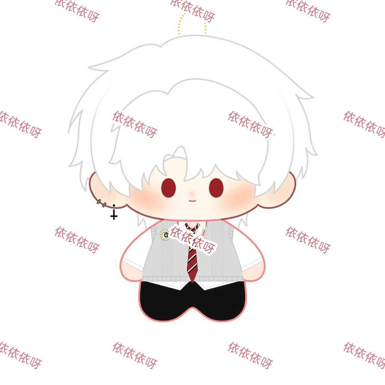 原创白艾尔10cm棉花娃娃月影别墅周边玩偶公仔