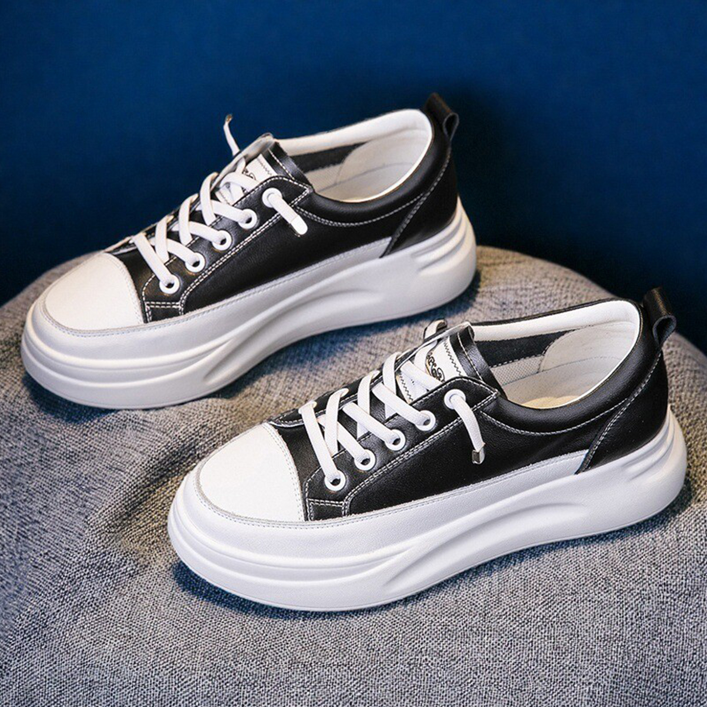 真皮内增高休闲小白鞋时尚一脚蹬