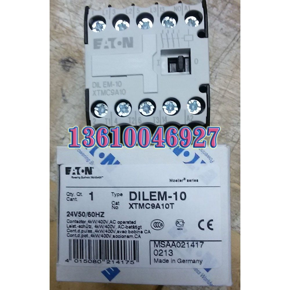 EATON/伊顿DILEM-10(24V50/60HZ) 小型接触器原装正品现货