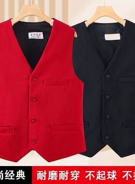 新品中老年女装马夹加肥加大女士背心黑色红色西装坎肩职业装马夹