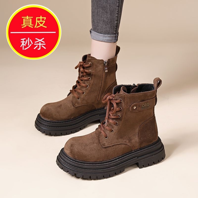 专柜2025年秋冬新款真皮马丁靴