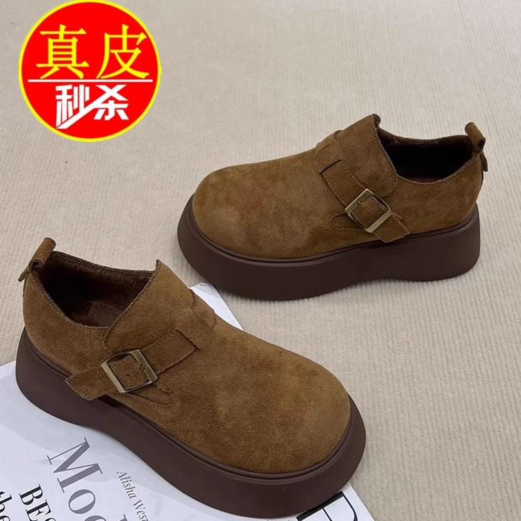 专柜款2025冬季新款女舒适乐福鞋