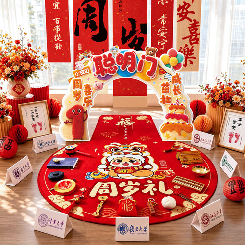 下单套餐送：大学抓周铭牌+金碗