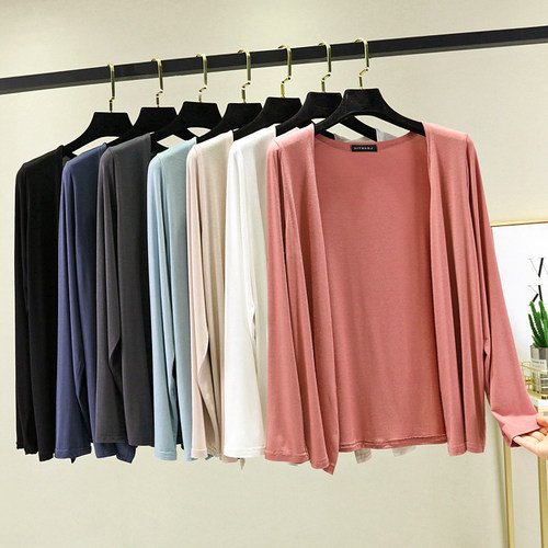 莫代尔无扣外搭飘逸百搭开衫显瘦