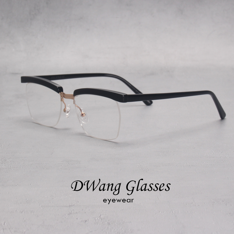 板材复古风半框镜架汤姆哈迪同款